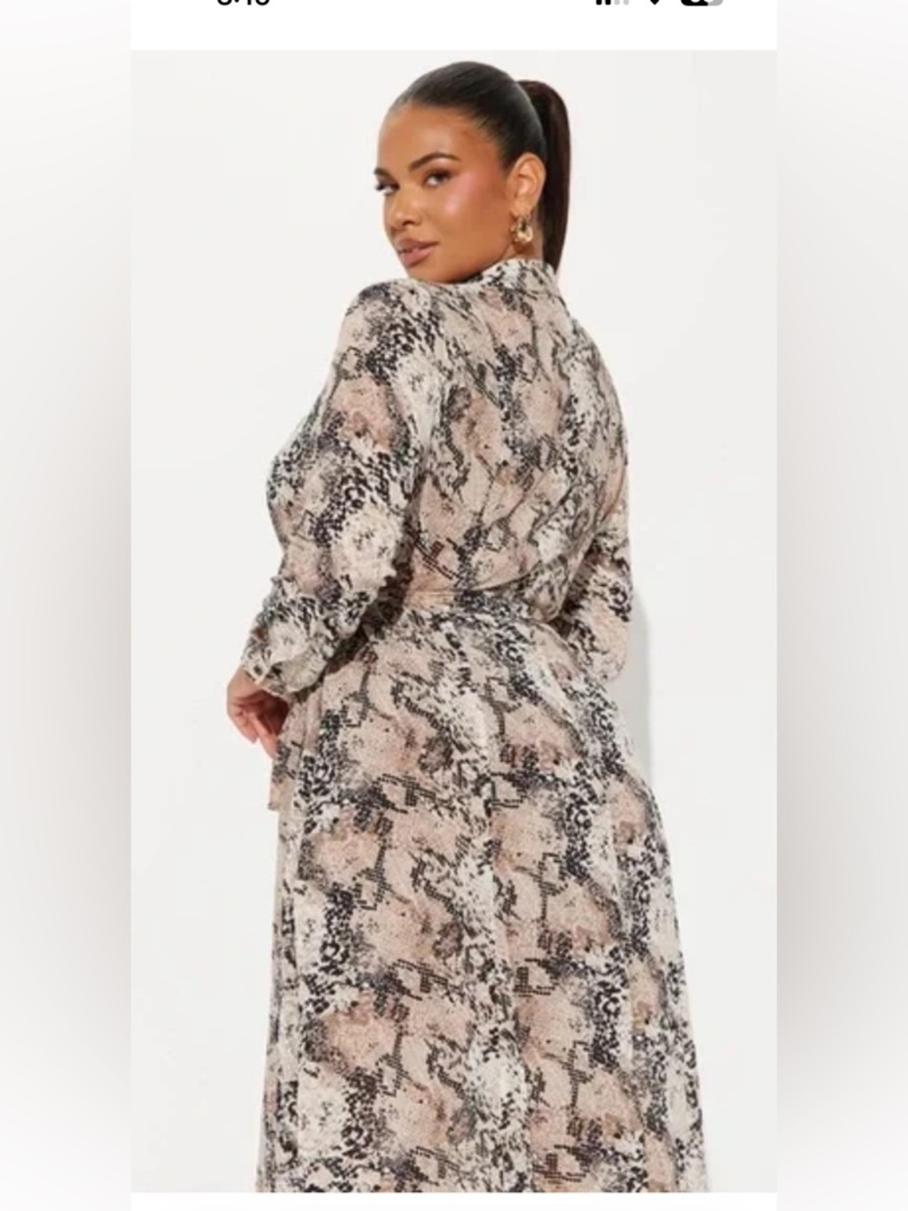 Elegant Snake Print Maxi Dress